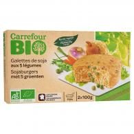 Galettes de soja aux 5 légumes bio Carrefour Bio