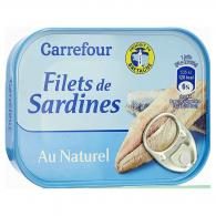 Filets de sardines au naturel Carrefour