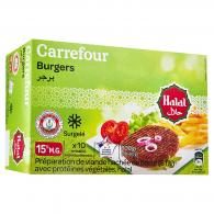 Steaks hachés burger halal Carrefour