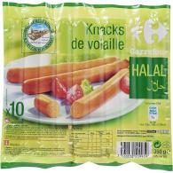 Knacks de volaille halal Carrefour