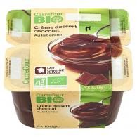 Crèmes desserts bio chocolat au lait entier Carrefour Bio