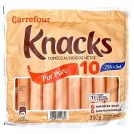 Knacks fumées au bois de hêtre Carrefour
