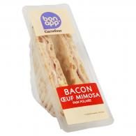 Sandwich bacon, œuf mimosa, pain polair Carrefour Bon App’