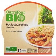 Plat cuisiné poulet aux olives et quinoa bi Carrefour Bio