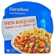 Plat cuisiné thon basquaise et riz complet Carrefour
