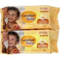 Lingettes bébé épaisses émulsion lait Carrefour