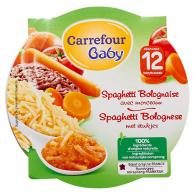 Plats bébé dès 12 mois, spaghetti bolognaise Carrefour Baby