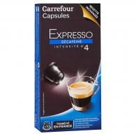 Café capsules expresso décaféiné Carrefour