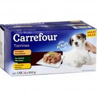 Patée pour chien terrines viande Carrefour