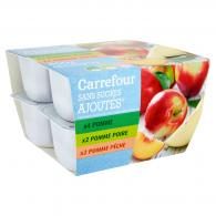 Compotes assortiment sans sucre ajoutés Carrefour