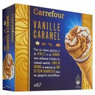 Glaces cônes vanille caramel Carrefour