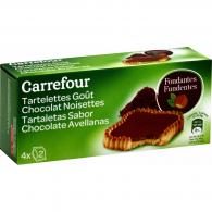 Biscuits tartelettes chocolat/noisettes Carrefour