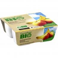 Compotes pomme banane s/sucres ajoutés Carrefour Bio