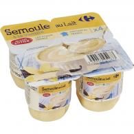 Desserts semoule lait vanille Carrefour