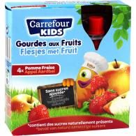 Compotes pomme fraise s/sucres ajoutés Carrefour Kids