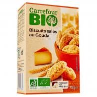 Biscuits apéritifs bio salés gouda Carrefour Bio