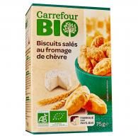 Biscuits apéritifs bio au fromage de chèvre Carrefour Bio