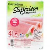 Jambon cuit supérieur a/couenne Carrefour