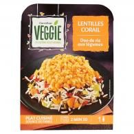 Plat cuisiné lentilles corail et riz Carrefour Veggie