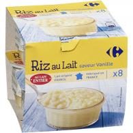 Desserts riz au lait vanille Carrefour