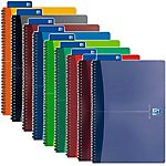Cahier double spirale – Oxford – A4 – 21 x 29,7 cm – grands carreaux – 180 pages – coloris assortis