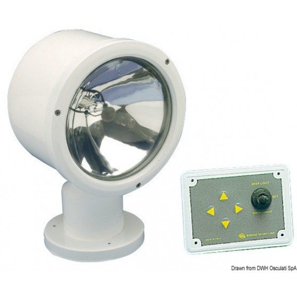 Projecteur télécommandé Osculati Mega avec ampoule étanche Sealed Beam de 7’’
