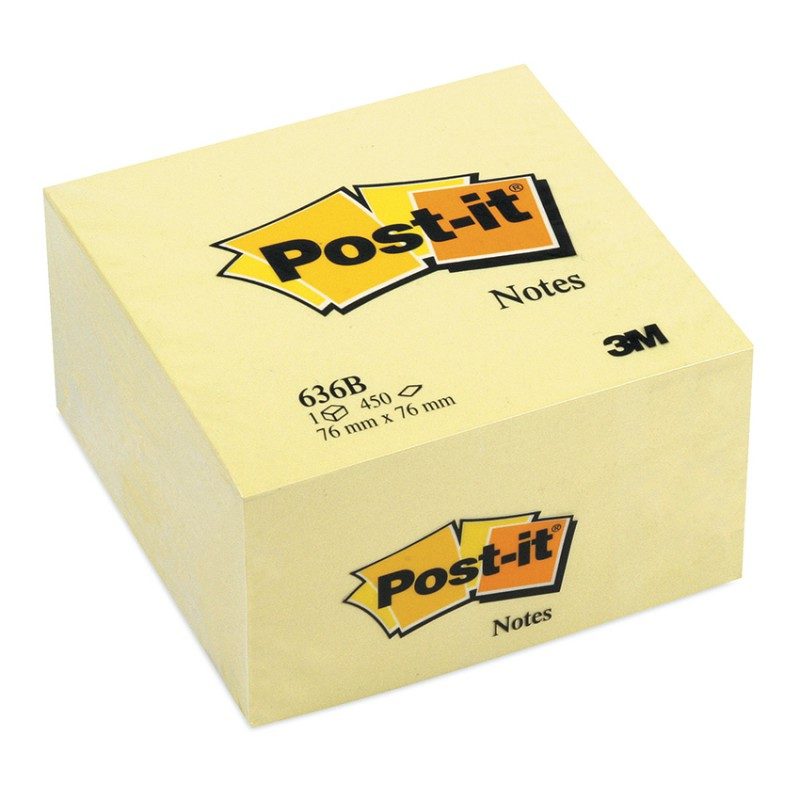 Notes Cube Post-it® 636B jaune canari – Post-it®