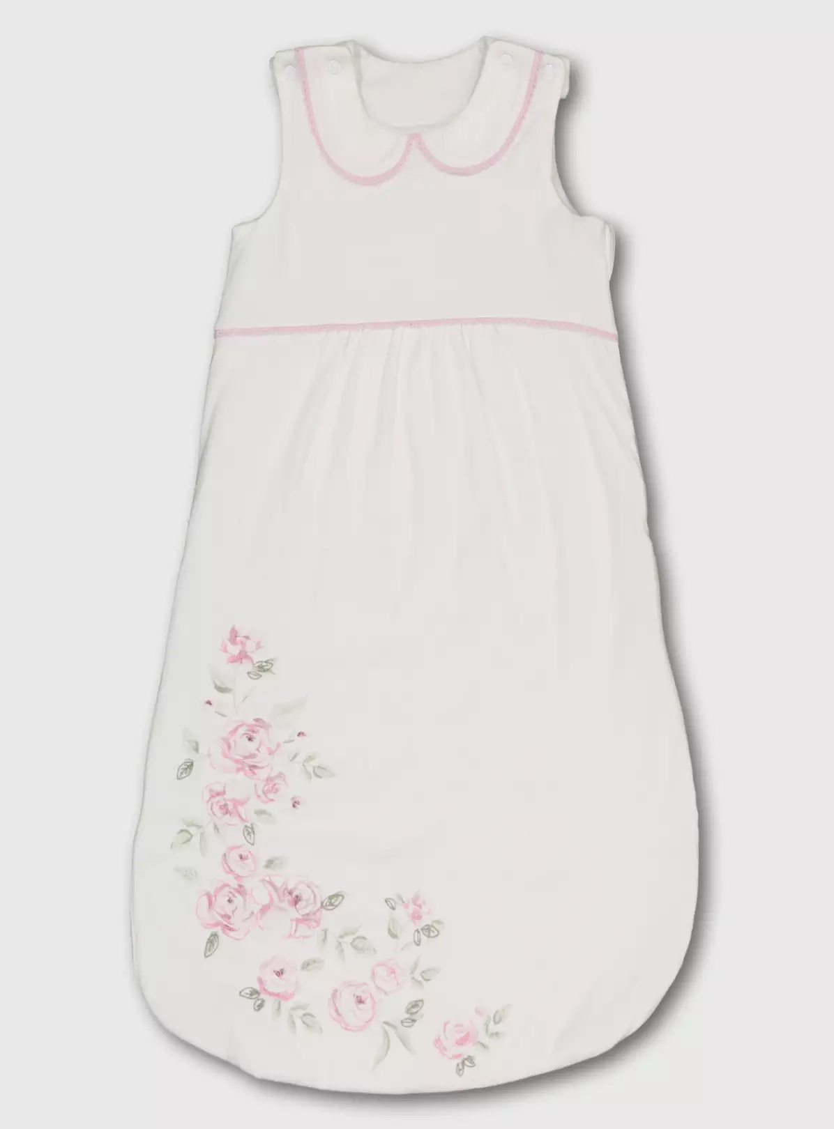 White Pointelle Floral 1.5 Tog Sleeping Bag – 0-6 Months