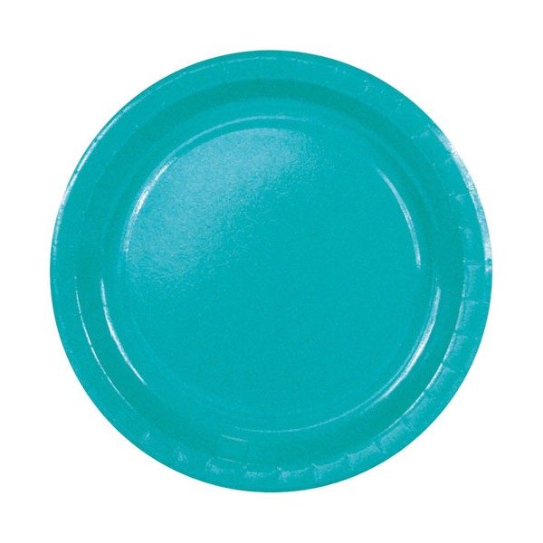 Assiette carton Turquoise par 10
