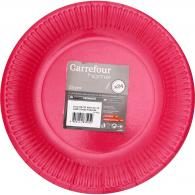 Assiette carton D 23 cm fushia Carrefour Home