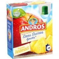 Compotes pomme ananas s/sucres ajoutés Andros
