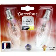 Ampoules halogène claire vis 60W – 230V Carrefour