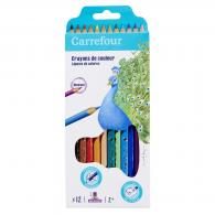 Crayons de couleurs assorties X12 Carrefour