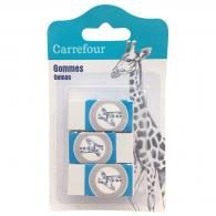 Gommes mini X3 Carrefour