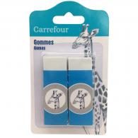 Gommes plastique X2 Carrefour