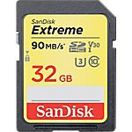 Carte mémoire Micro SD SanDisk Extrême 32 Go Noir, jaune