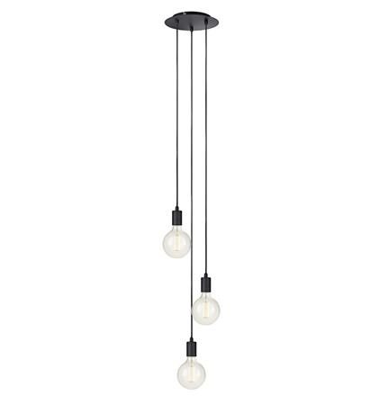 Suspension, e27 scandinave Sky métal noir 3 x 60 W MARKSLOJD