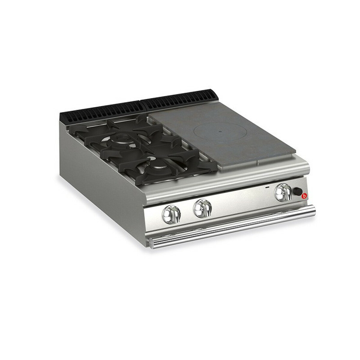 Plaque Coup de feu à Gaz – 2 feux vifs + 1/2 plaque – P 700 – 16,5 kW – Baron