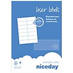 Étiquettes d’adresses 14 étiquettes par feuille Niceday 105 (H) x 42 (l) mm Blanc – 1400/Paquet