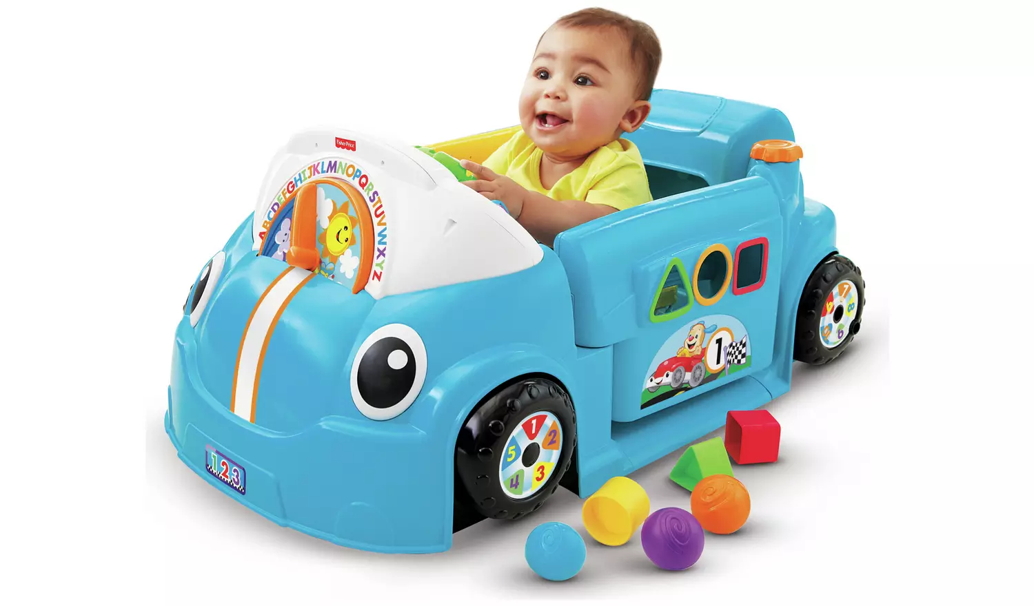 Fisher-Price Laugh & Learn Crawl a Round Car – Blue