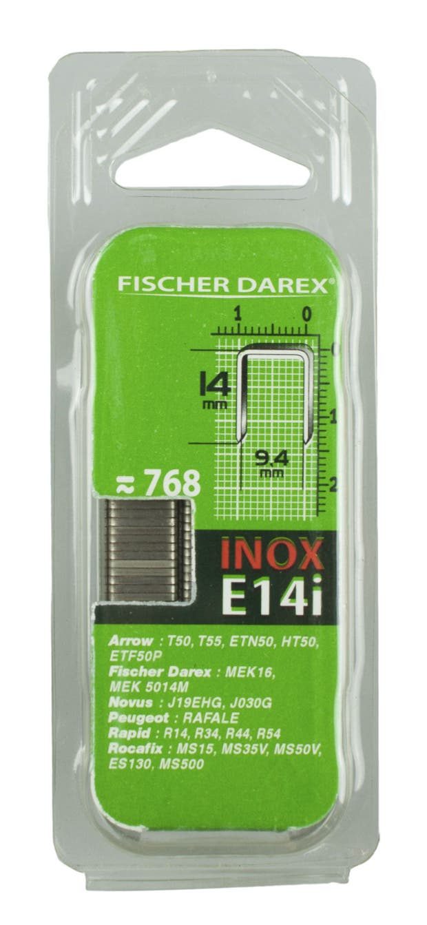 Lot de 768 agrafes fil plat FISCHER DAREX E14i