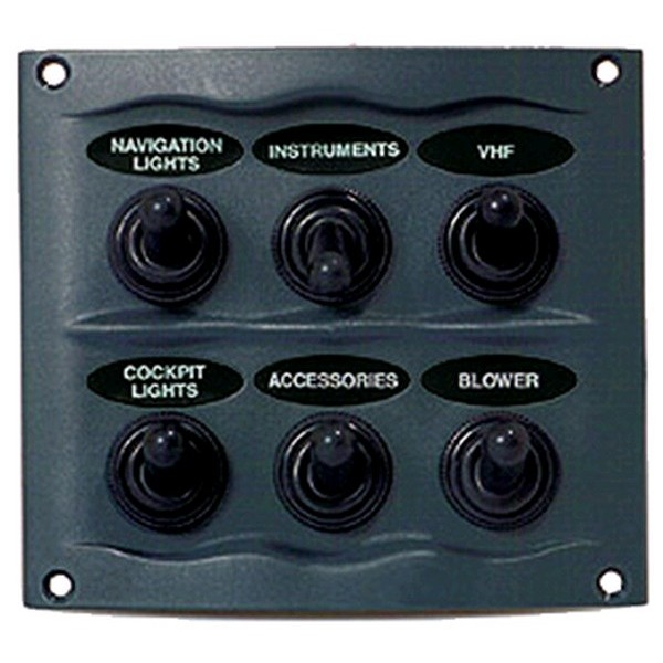 Tableau électrique Marinco Compact 6 voies – Noir