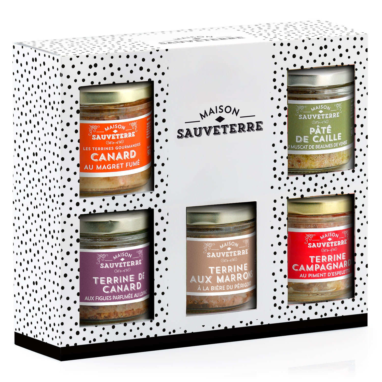 Assortiment de 5 terrines du Sud-Ouest