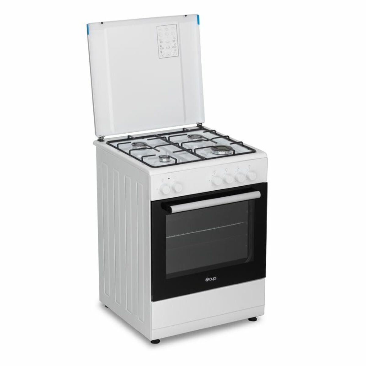 Cuisinière mixte AYA ACM66GW 4 foyers 62L Blanc