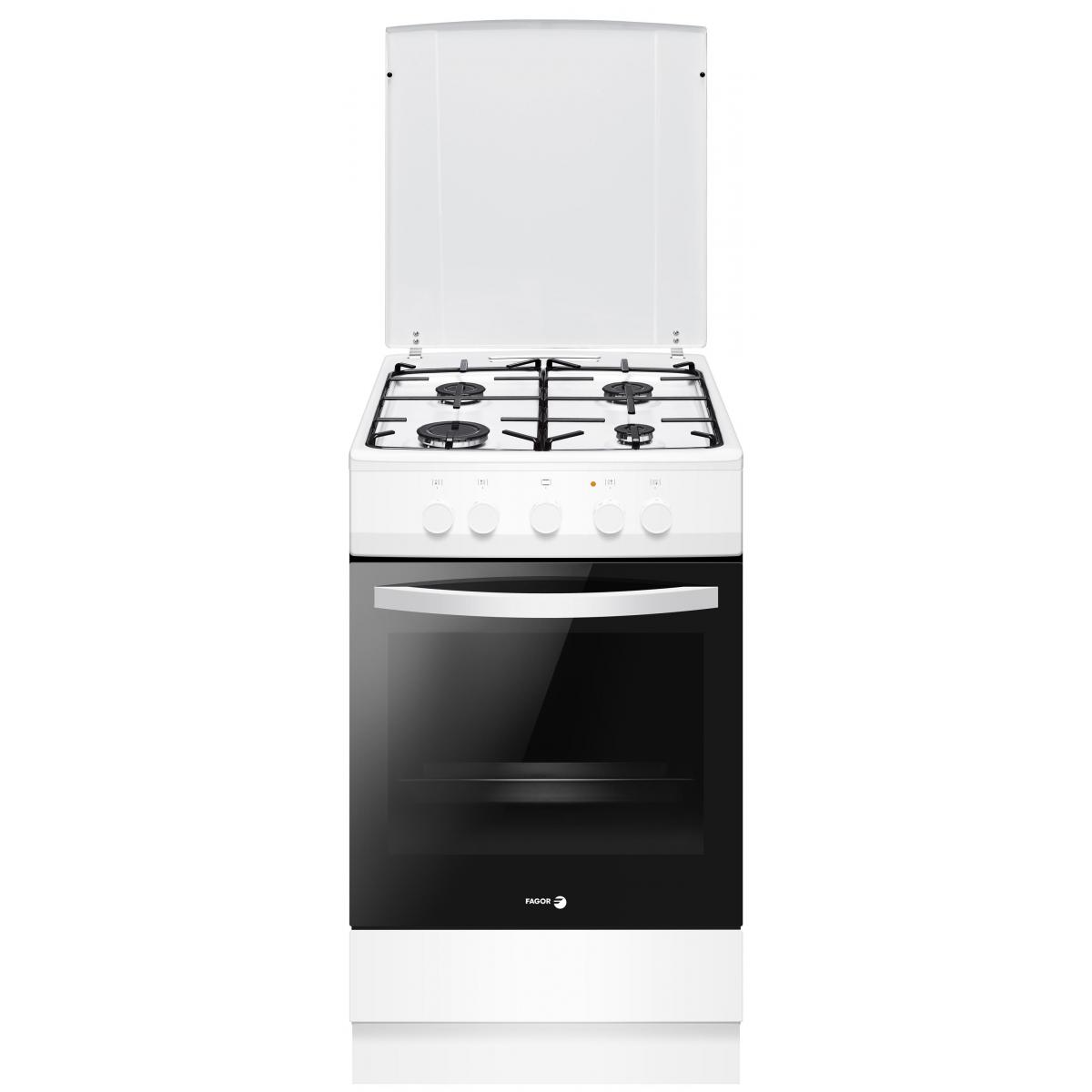 Cuisinière gaz 58l 4 feux blanc – facg102b – FAGOR