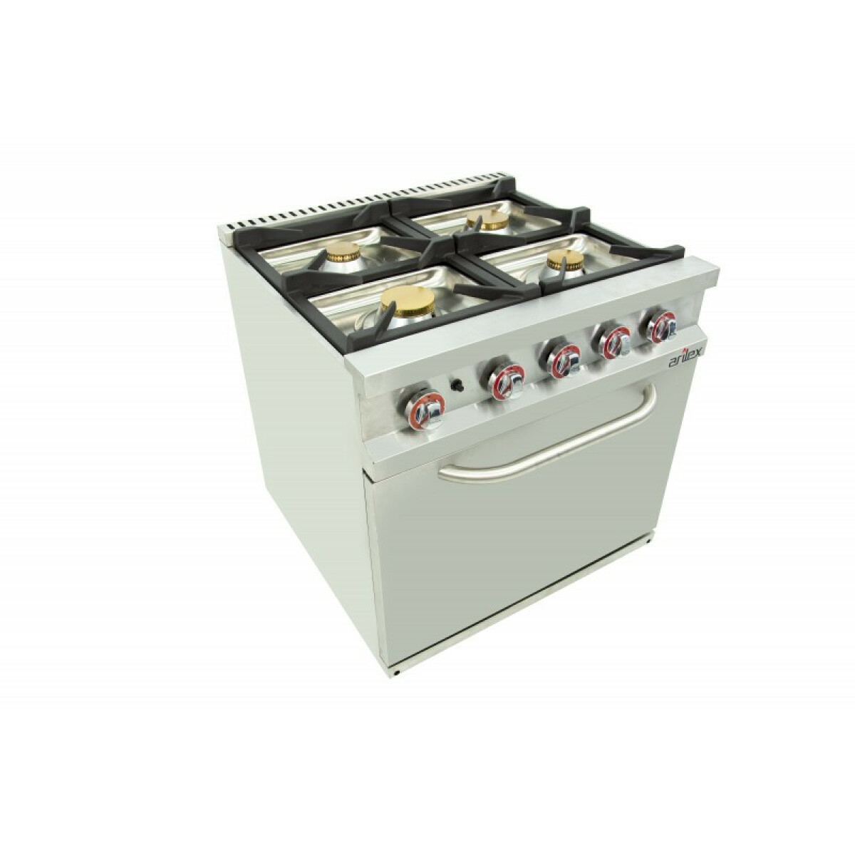 Cuisinière à Gaz 4 Feux avec Pilote et Four Thermostatique GN 2/1 – Arilex
