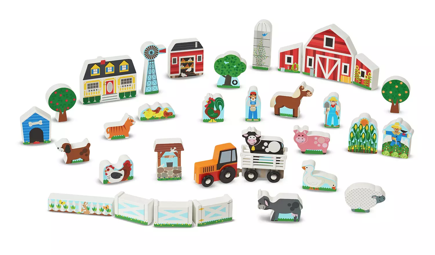 Melissa and Doug Wooden Farm and Tractor Playset