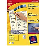 25 Feuilles A4 d’étiquettes transparentes – Avery – 99,1 x 33,9 mm
