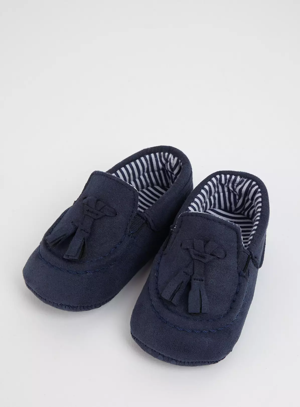 Navy Faux Suede Tassel Loafers – 9-12 months