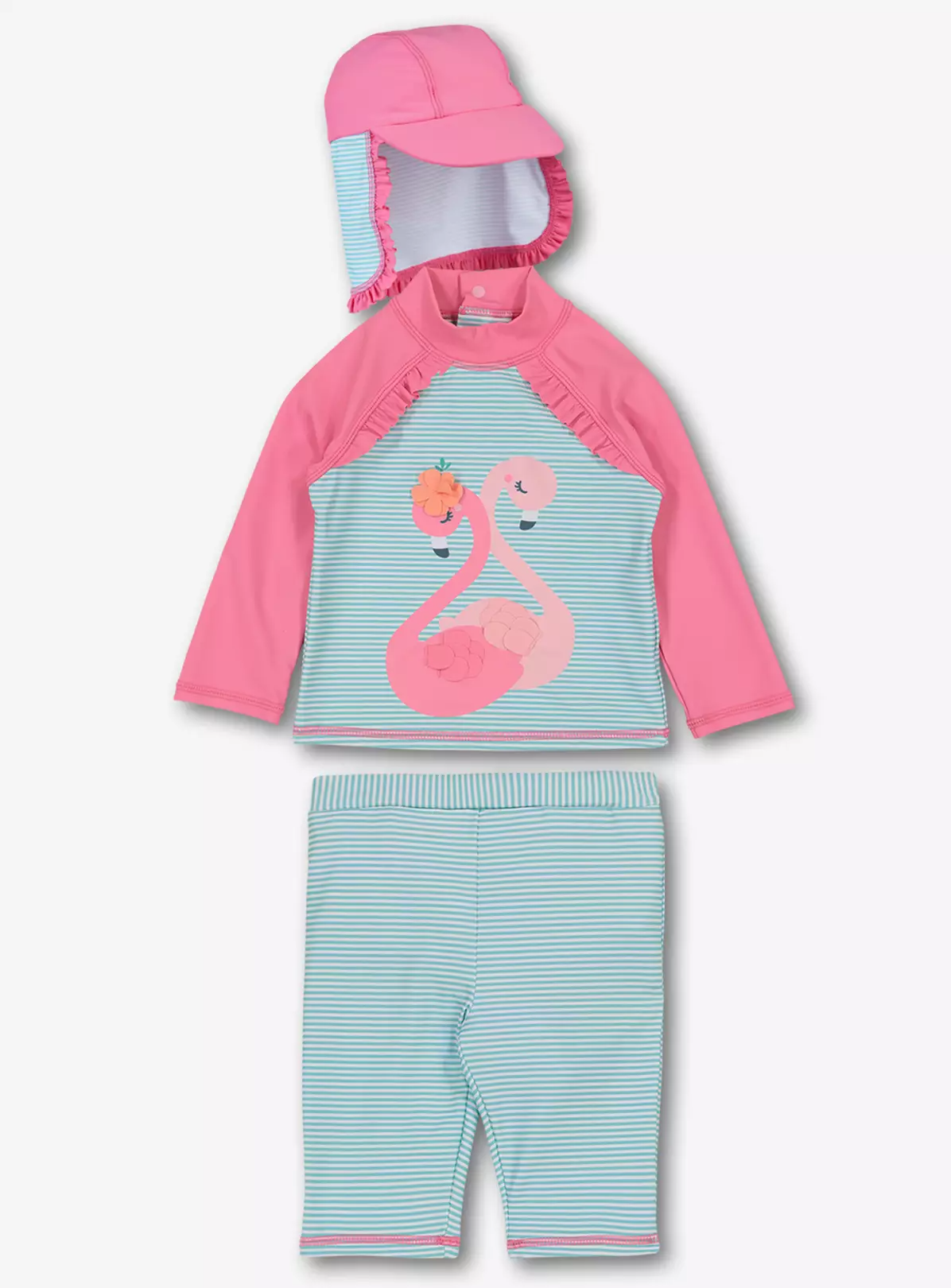 Online Exclusive Pink Flamingo Sunsuit Set – Up to 3 mths